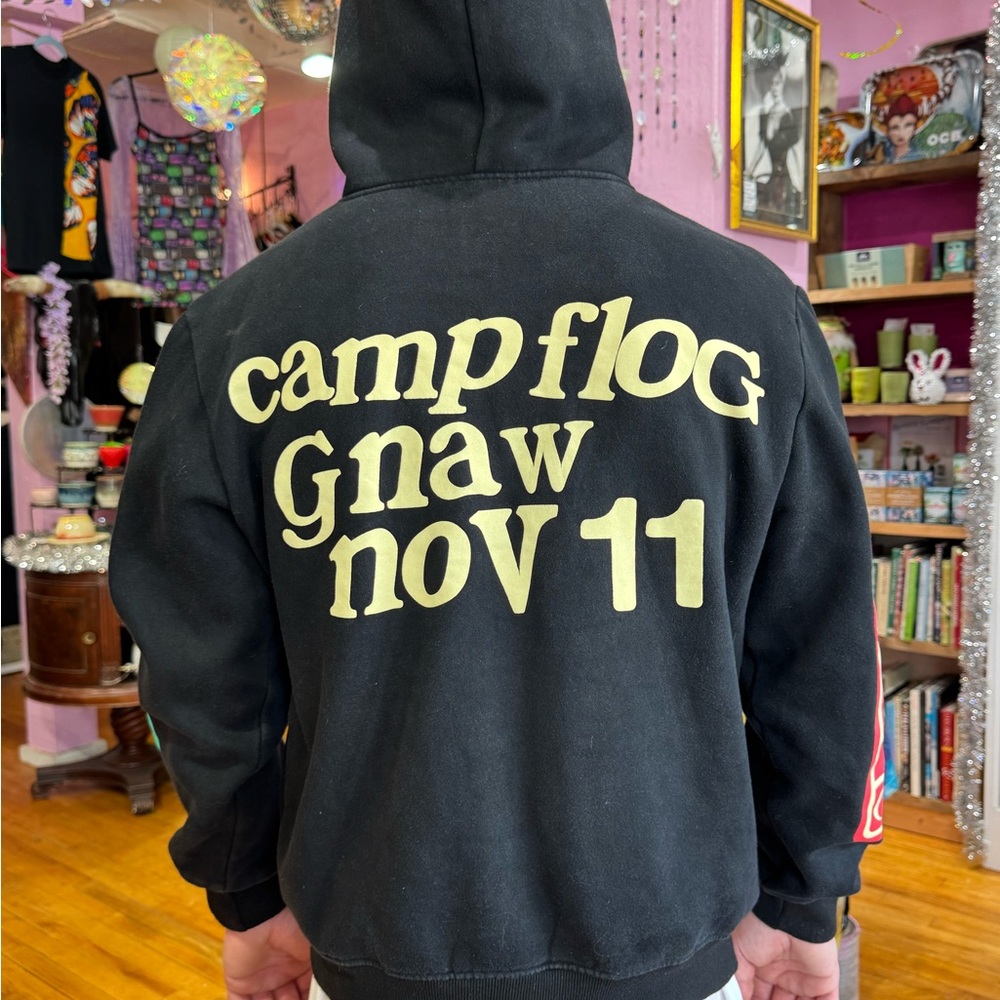 Black Hoodie with Yellow Print